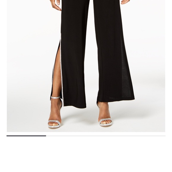 MSK Chic Black Pants with Rhinestone Side Stripes - Picture 2 of 5